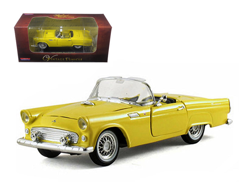 1955 Ford Thunderbird Convertible Yellow Diecast Model Car