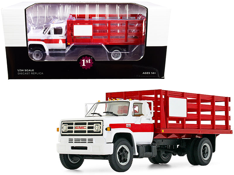 GMC 6500 Stake White Diecast Model Stake Truck