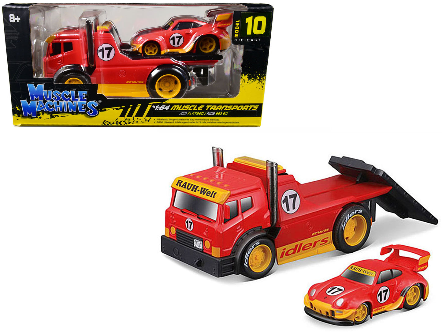 JDM Flatbed #17 Red Diecast Model Flatbed Truck