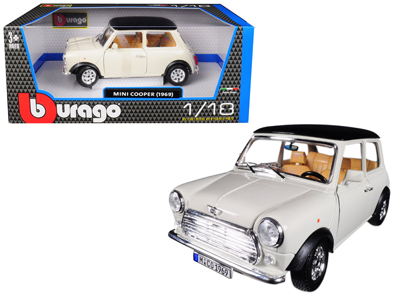 1969 Mini Cooper Beige Diecast Model Car