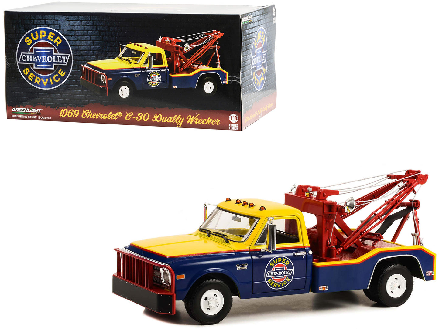 1969 Chevrolet C-30 Yellow Diecast Model Tow Truck