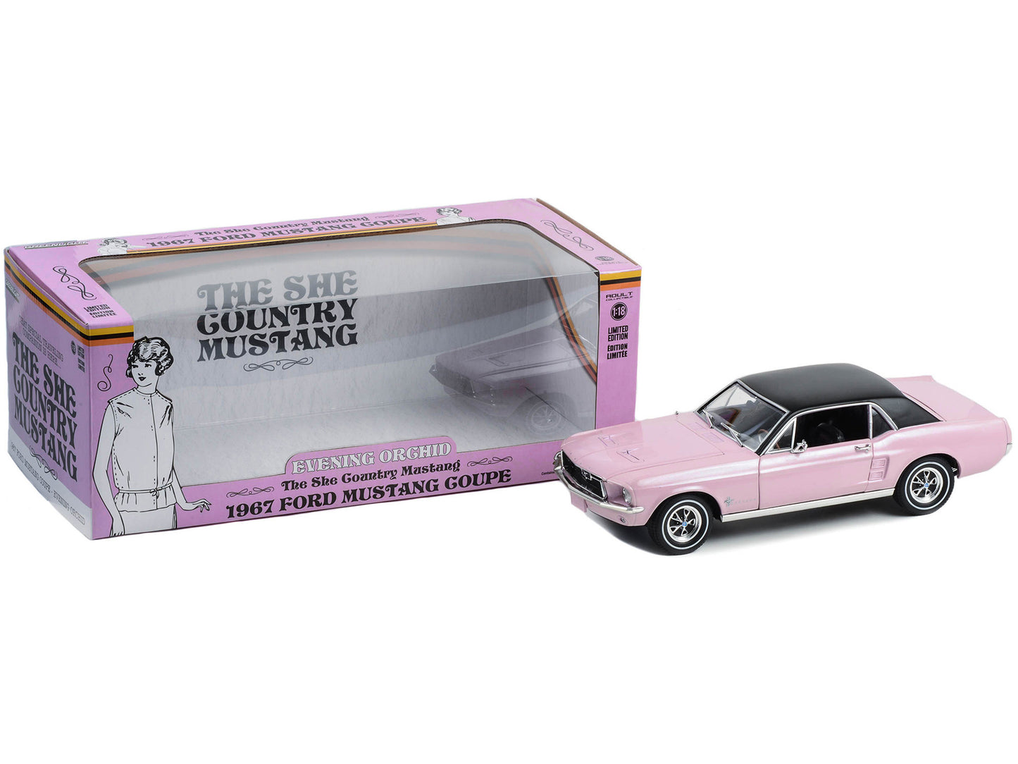1967 Ford Mustang Coupe Pink Diecast Model Car