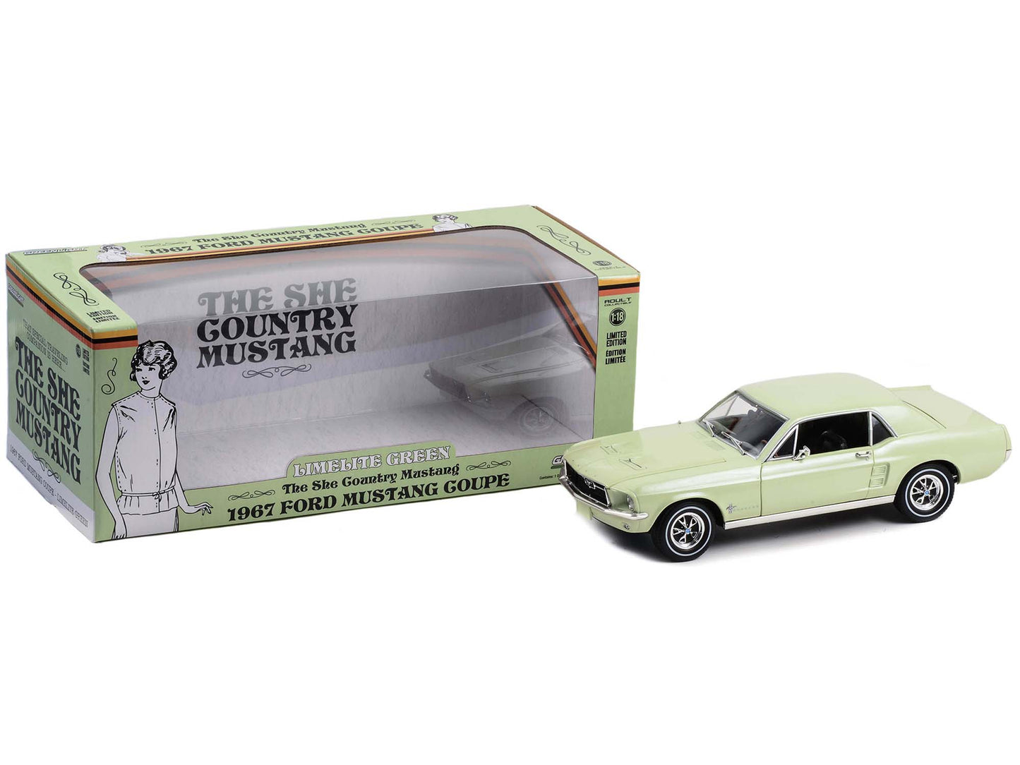 1967 Ford Mustang Coupe Green Diecast Model Car