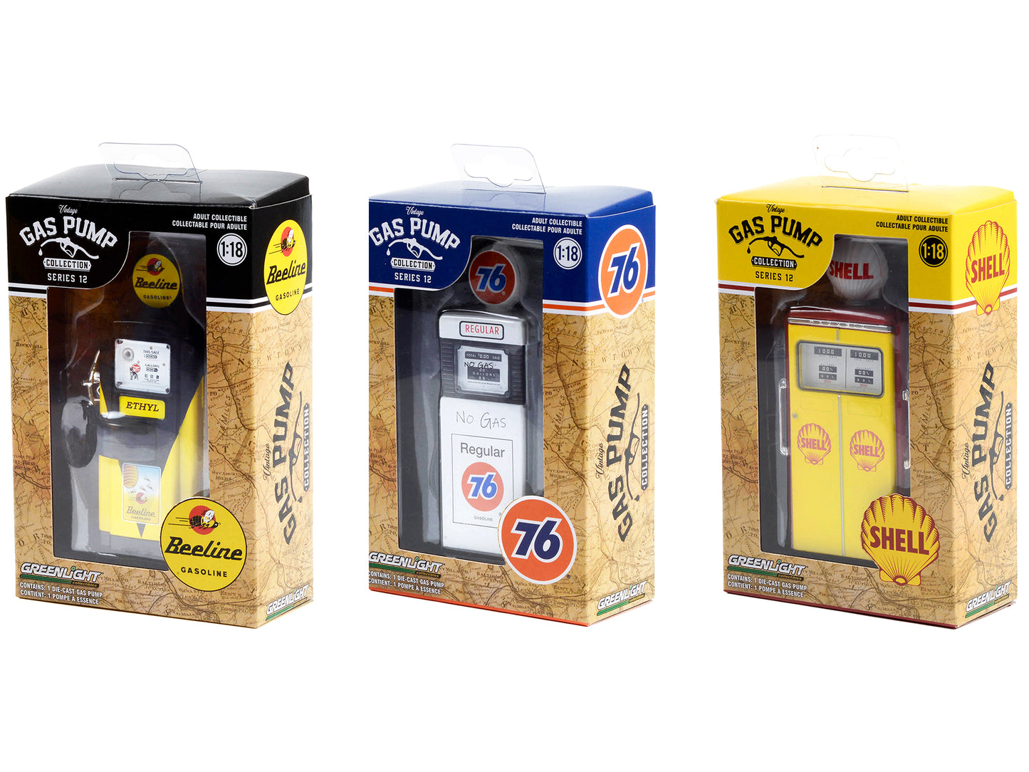 Vintage Gas Pump Set Diecast Model Gas Pump