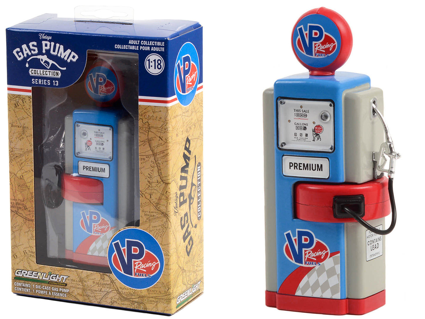 1948 Wayne 100-A Blue Diecast Model Gas Pump