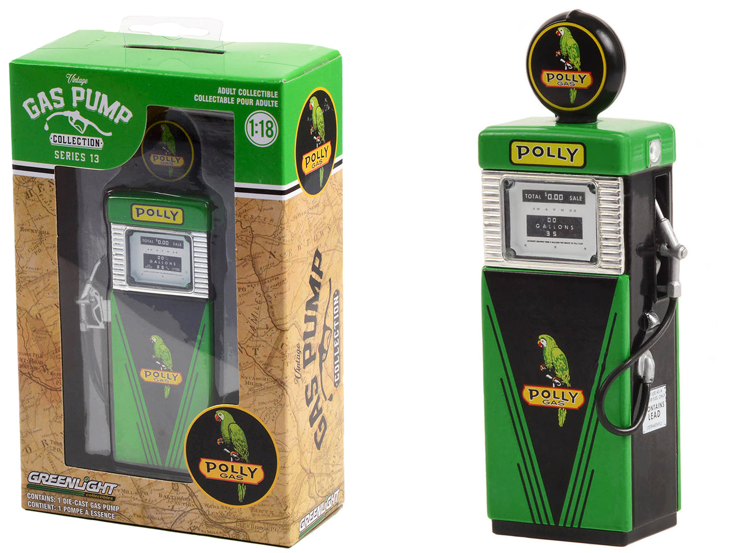 1951 Wayne 505 Gas Green Diecast Model Gas Pump