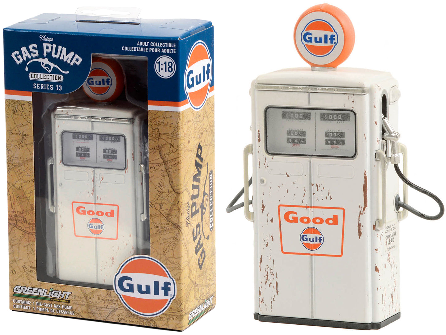 1954 Tokheim 350 Twin White Diecast Model Gas Pump