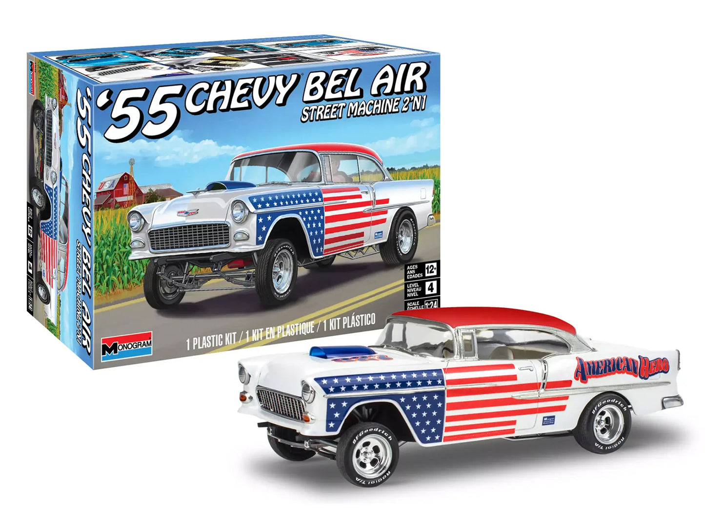 1955 Chevrolet Bel Air 1:24 Scale Plastic Model Model Kit to Build