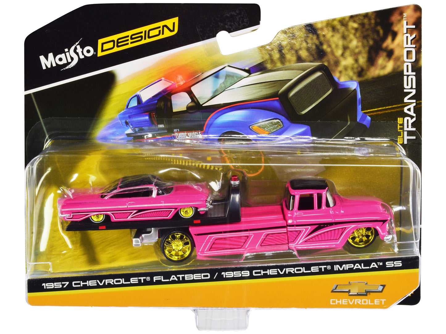 1957 Chevrolet Flatbed Pink Diecast Model Flatbed Truck