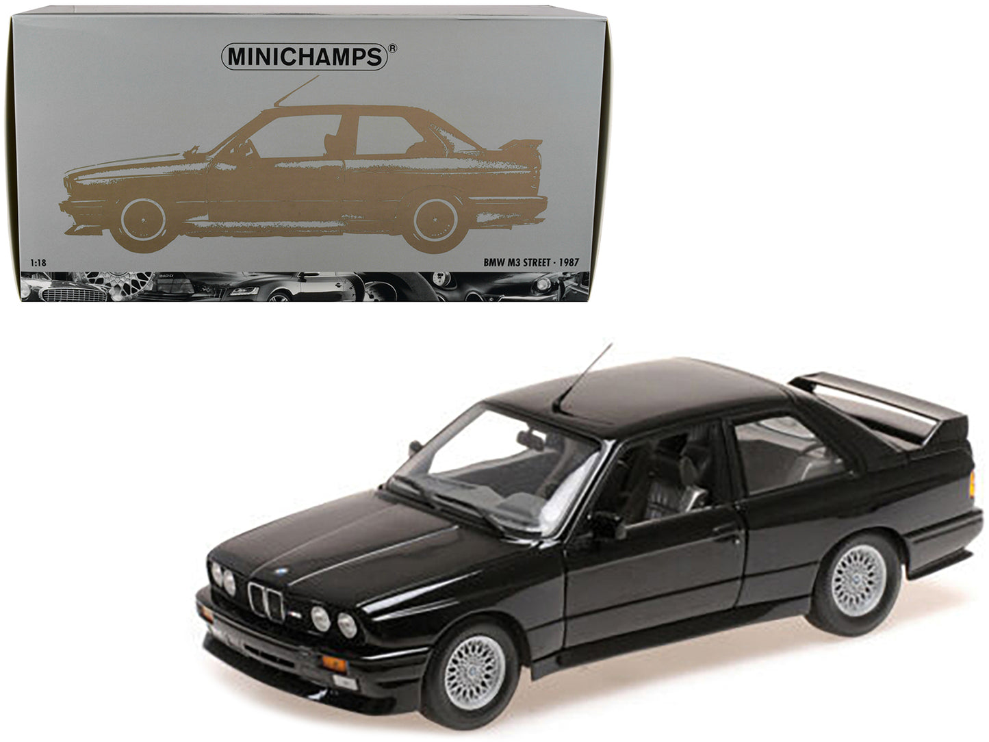1987 BMW M3 Street Black Diecast Model Car