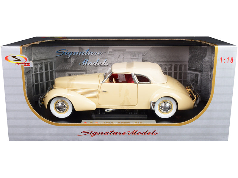 1936 Cord 810 Coupe Yellow Diecast Model Car