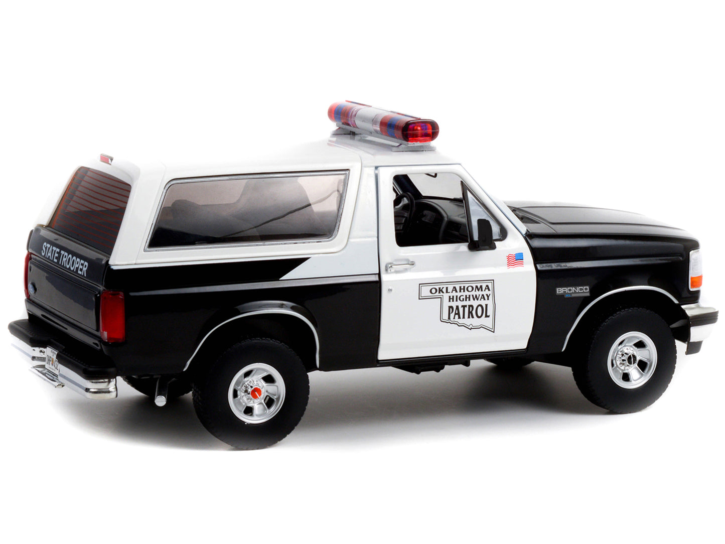 1996 Ford Bronco Police Black & White Diecast Model Car