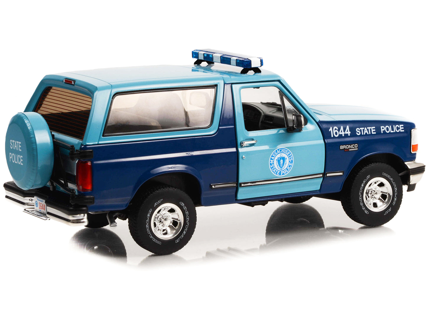 1996 Ford Bronco XLT Blue Diecast Model Car