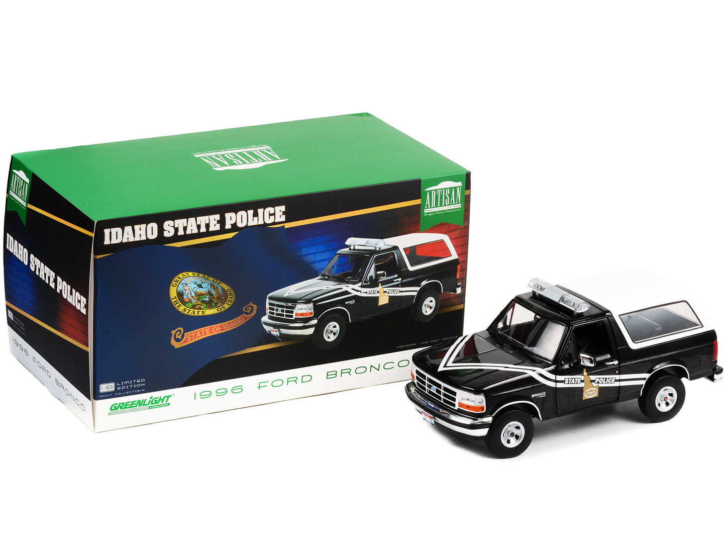 1996 Ford Bronco Black & White Diecast Model Car
