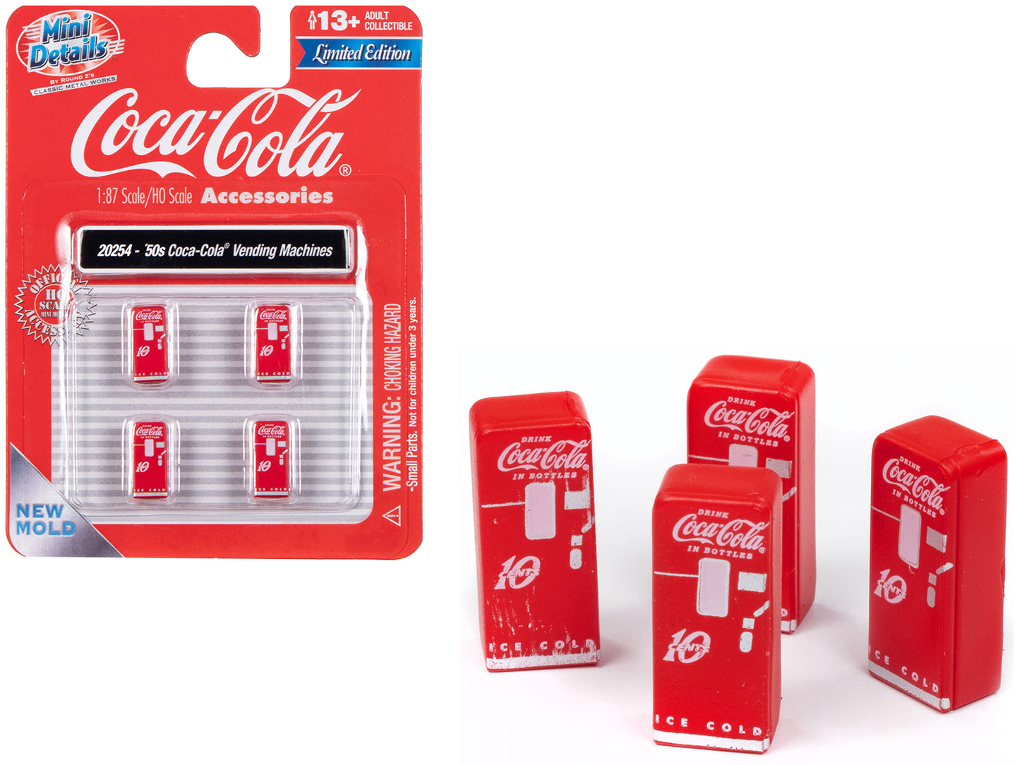 Brand new 1/87 scale of 1950's "Coca-Cola" Vending Machines Set of 4 pieces "Mini Metals" Series for 1/87 scale models b