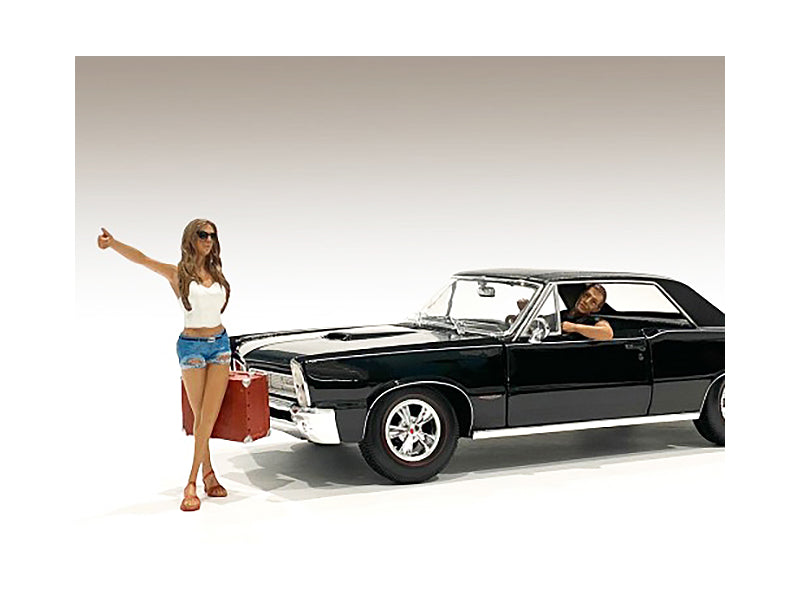 Hitchhiker 2 piece Figurine Set White Model Hitchhiker Figure