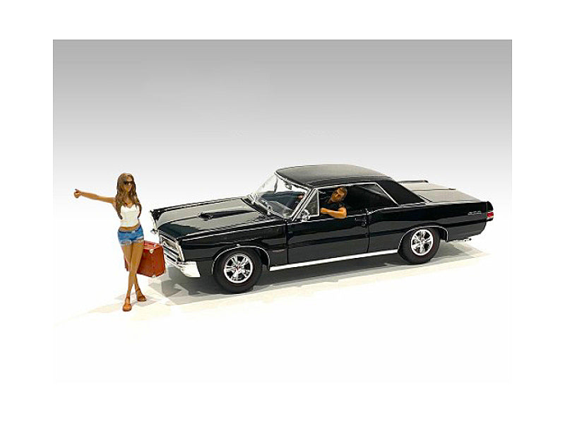 Hitchhiker 2 piece Figurine Set White Model Hitchhiker Figure