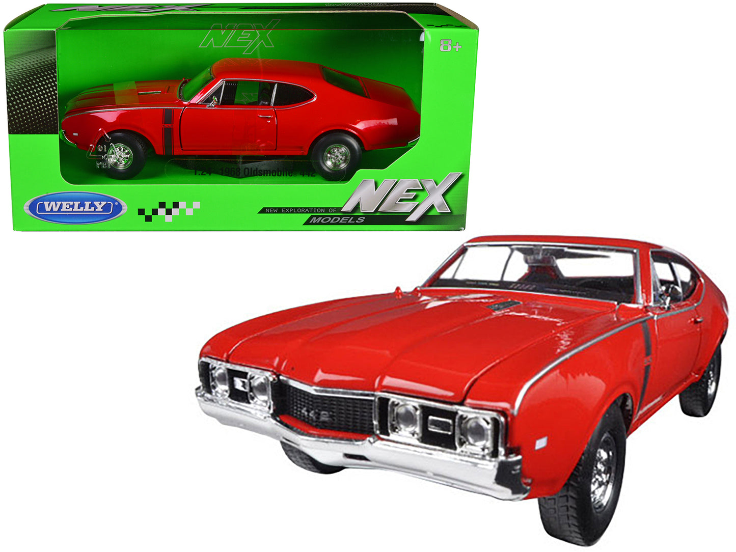 1968 Oldsmobile 442 Red Diecast Model Car