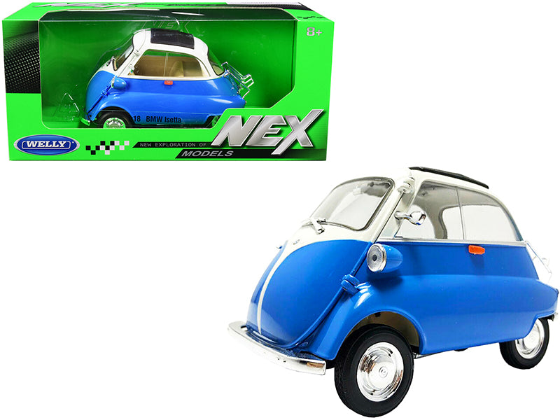 BMW Isetta & Blue Diecast Model Car