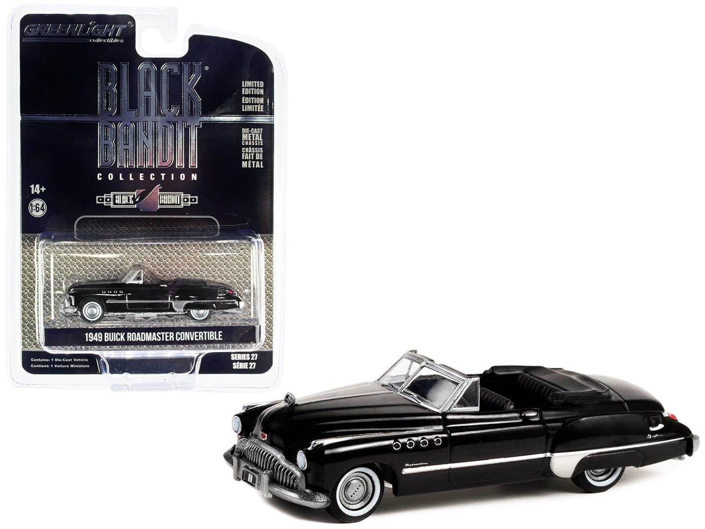 1949 Buick Roadmaster Convertible Black Diecast Model Car
