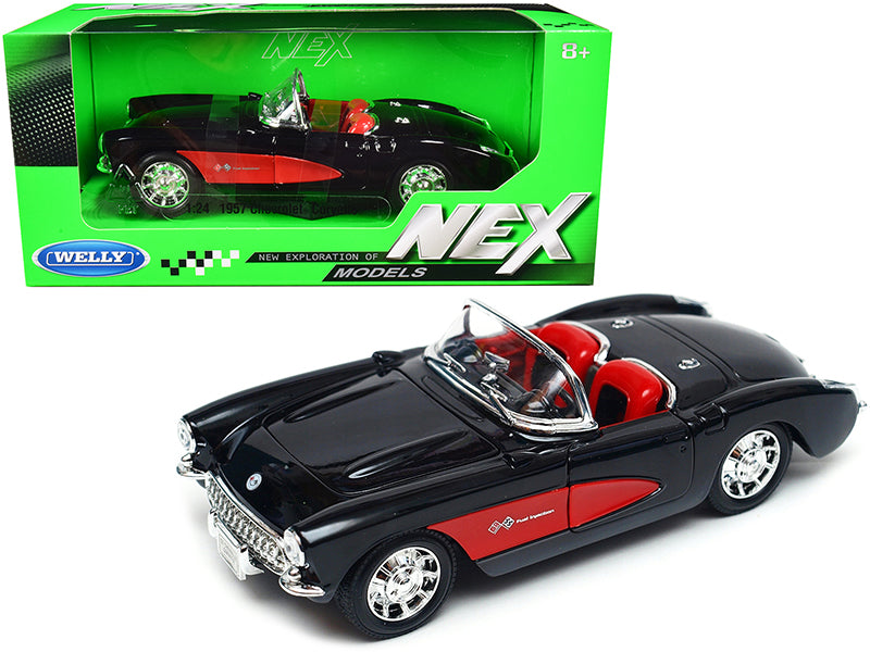 1957 Chevrolet Corvette Convertible Black Diecast Model Car