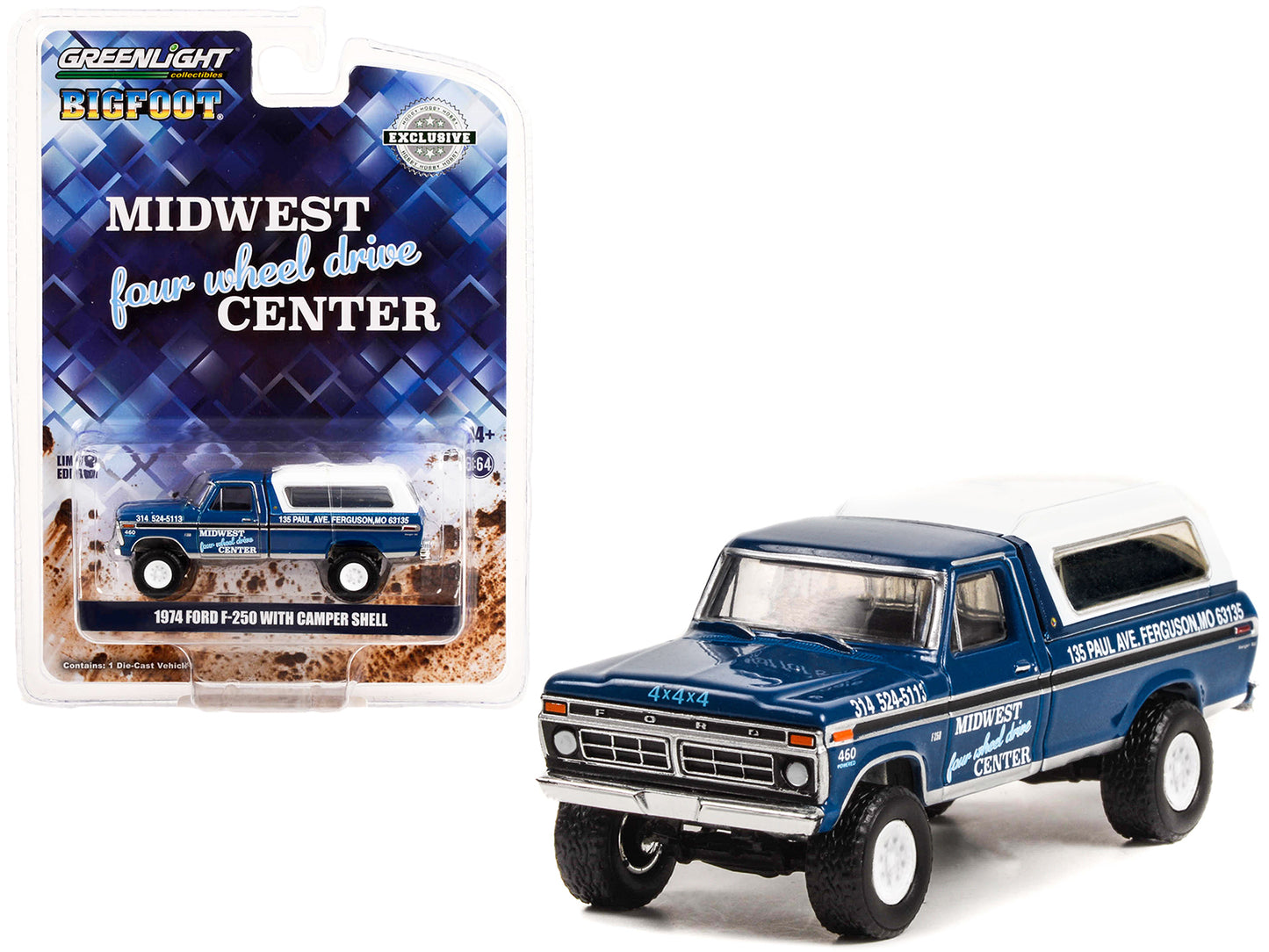 1974 Ford F-250 Blue Diecast Model Pickup Truck