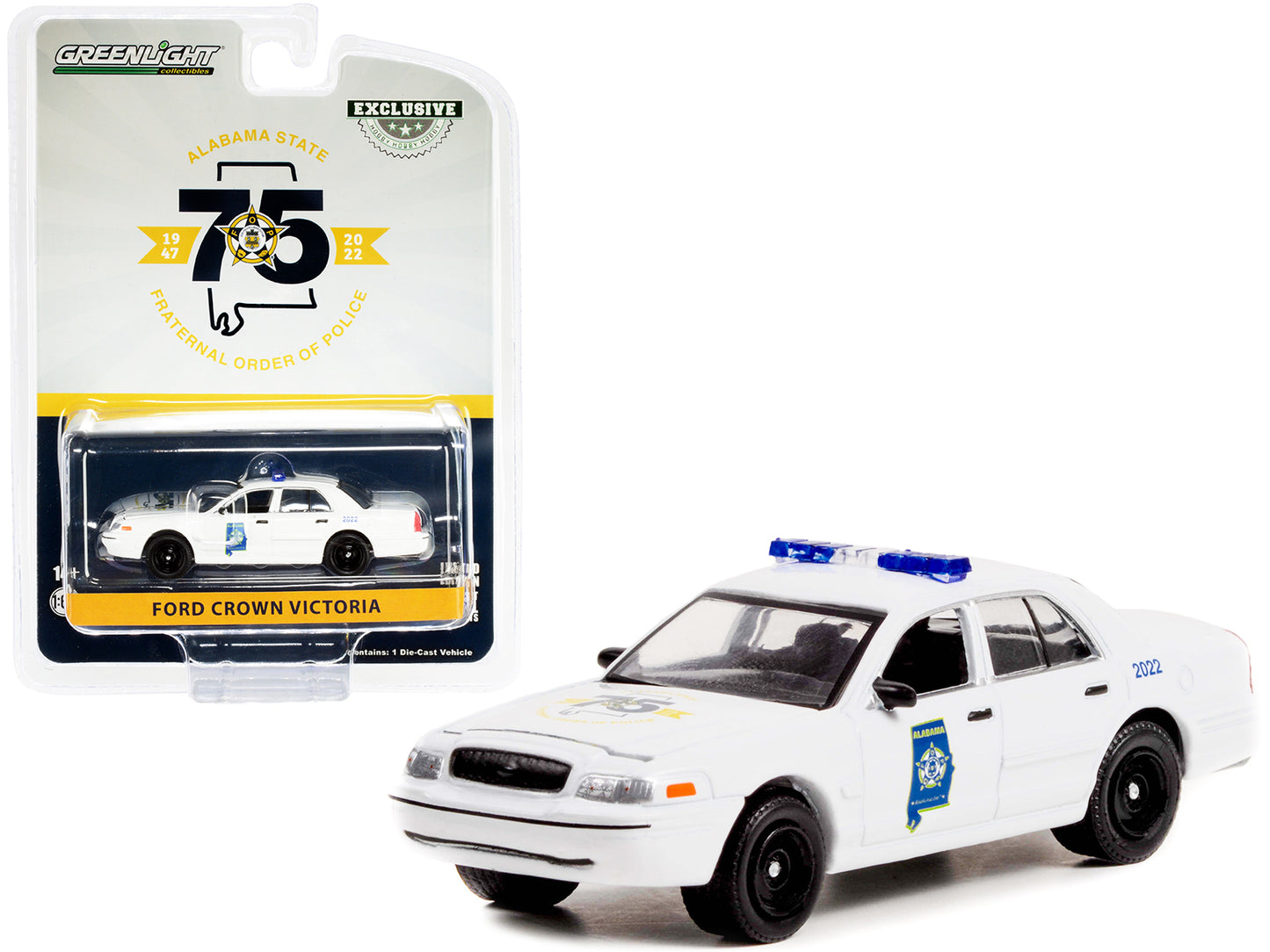 Ford Crown Victoria Police White Diecast Model Car