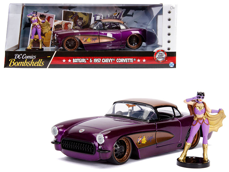 1957 Chevrolet Corvette Purple Diecast Model Car