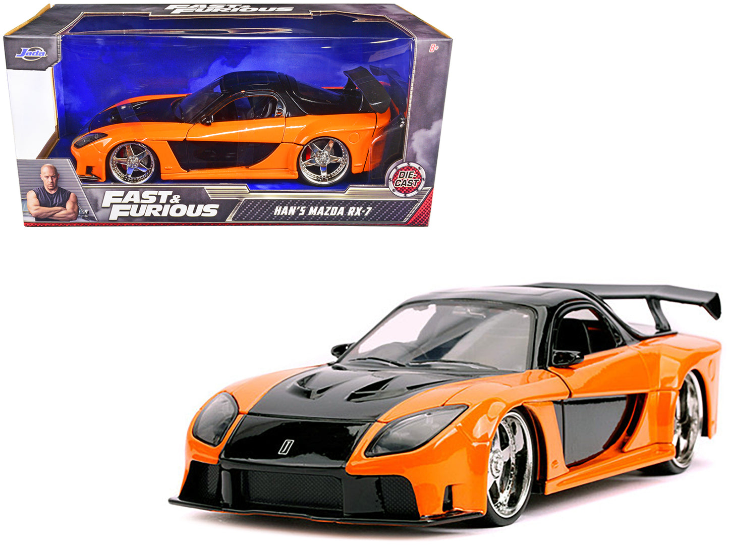 Han's Mazda RX-7 Orange Diecast Model Car