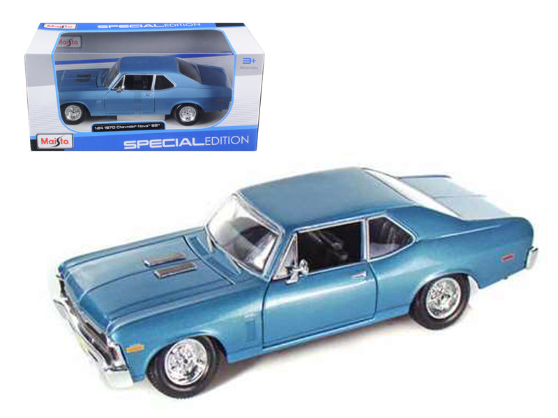 1970 Chevrolet Nova SS Blue Diecast Model Car