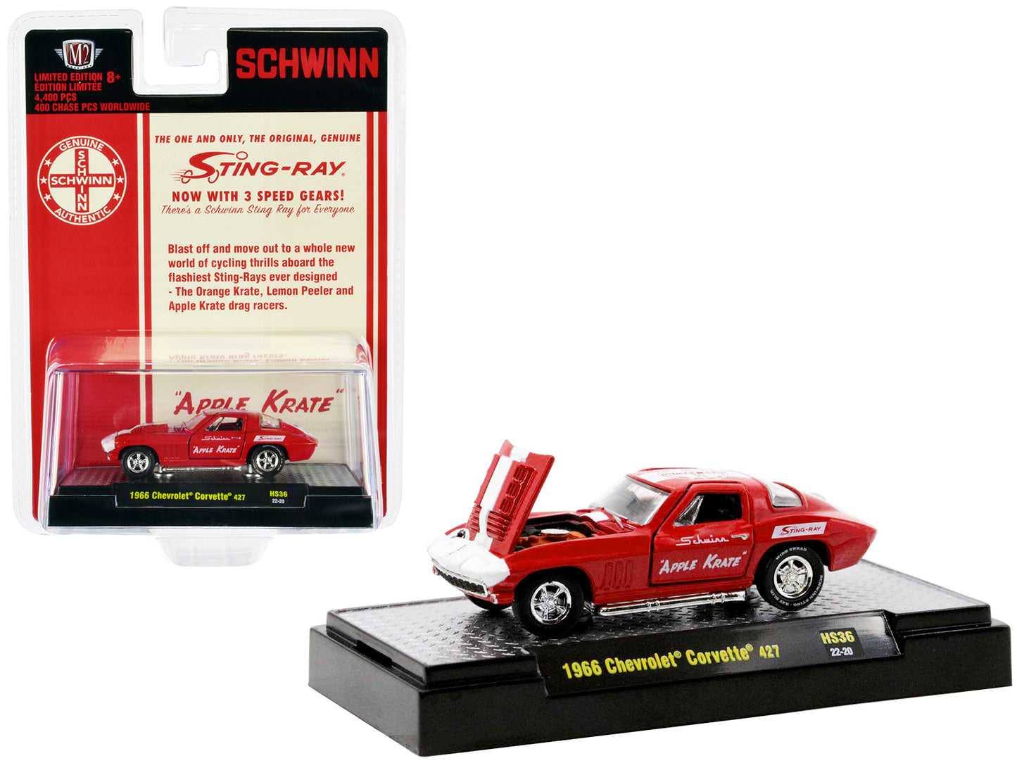 1966 Chevrolet Corvette 427 Red Diecast Model Race Car