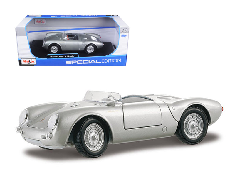 Porsche 550 A Spyder Silver Diecast Model Car