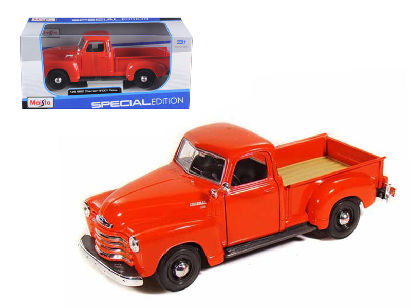 1950 Chevrolet 3100 Orange Diecast Model Pickup Truck