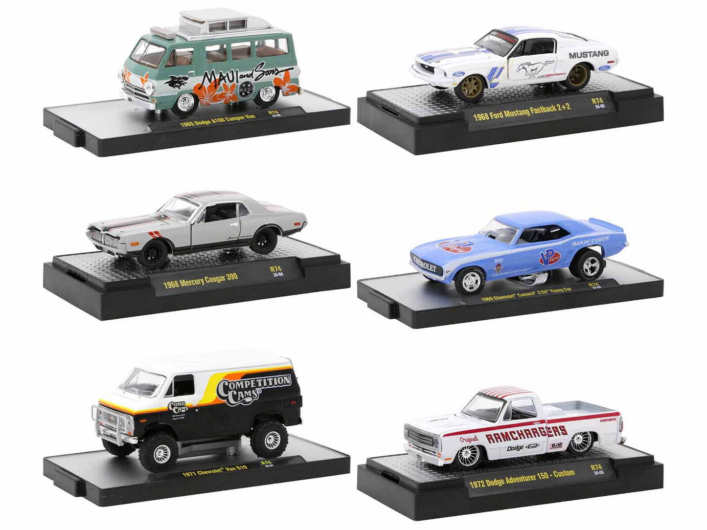 Auto Meets 6 Piece Diecast Model Car/Truck Set