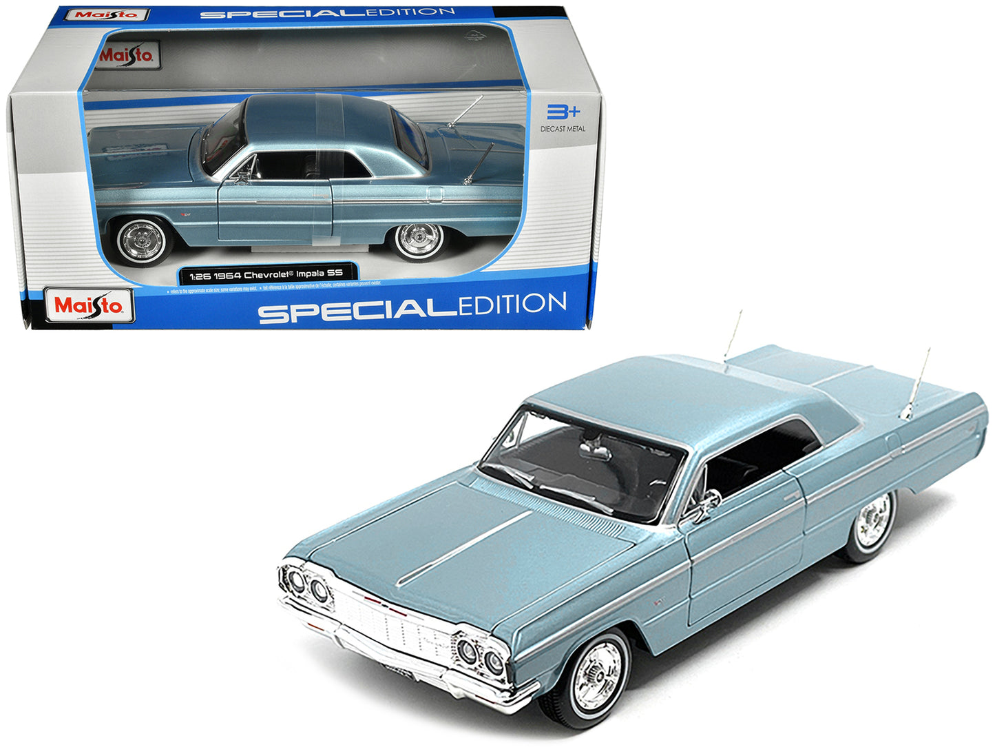 1964 Chevrolet Impala SS Blue Diecast Model Car