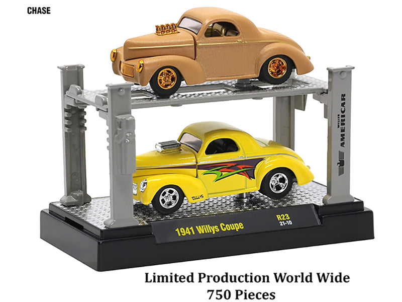 Auto Lifts 6 Piece set of Diecast Model Automotive Lift