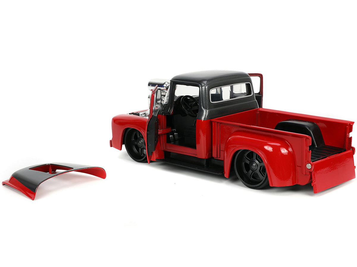 1956 Ford F-100 Red Diecast Model Pickup Truck