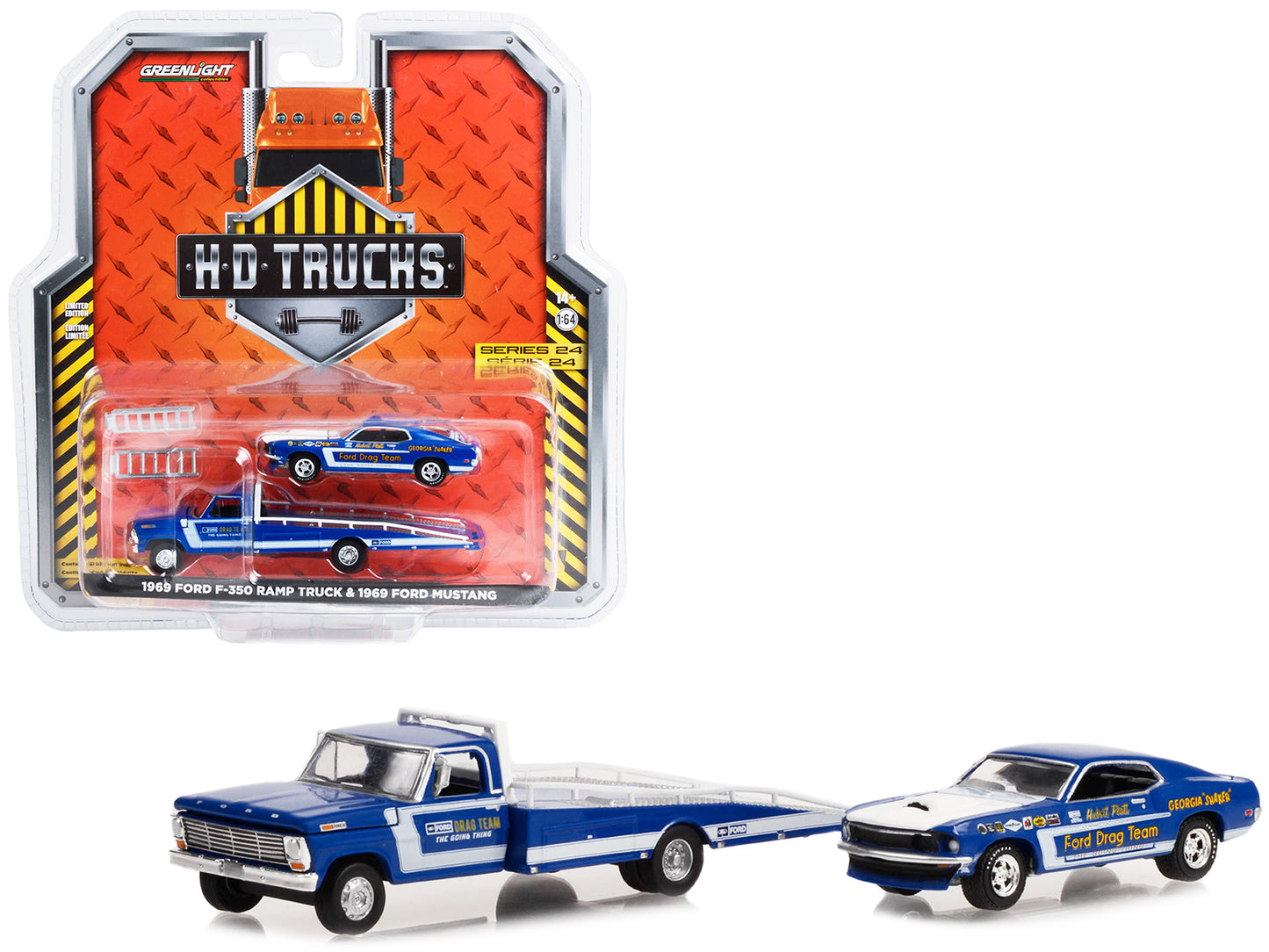 1969 Ford F-350 Blue Diecast Model Ramp Truck