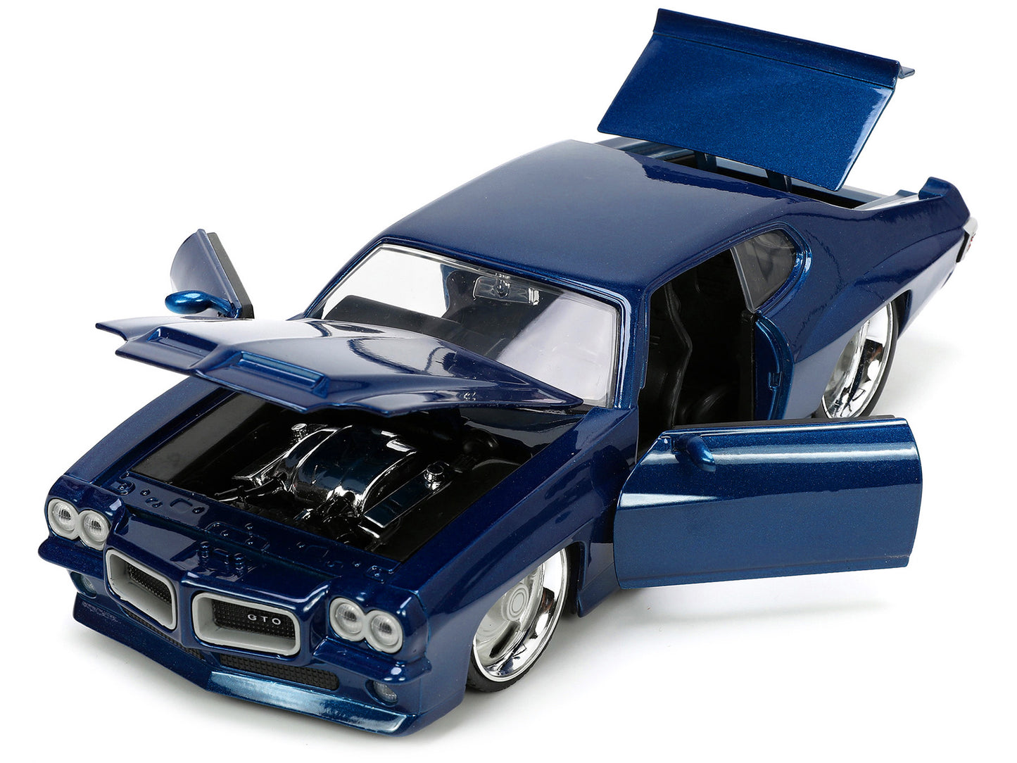 1971 Pontiac GTO Dark Blue Diecast Model Car