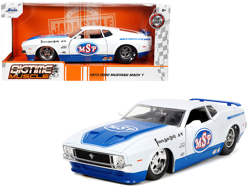 1973 Ford Mustang Mach Blue Diecast Model Car