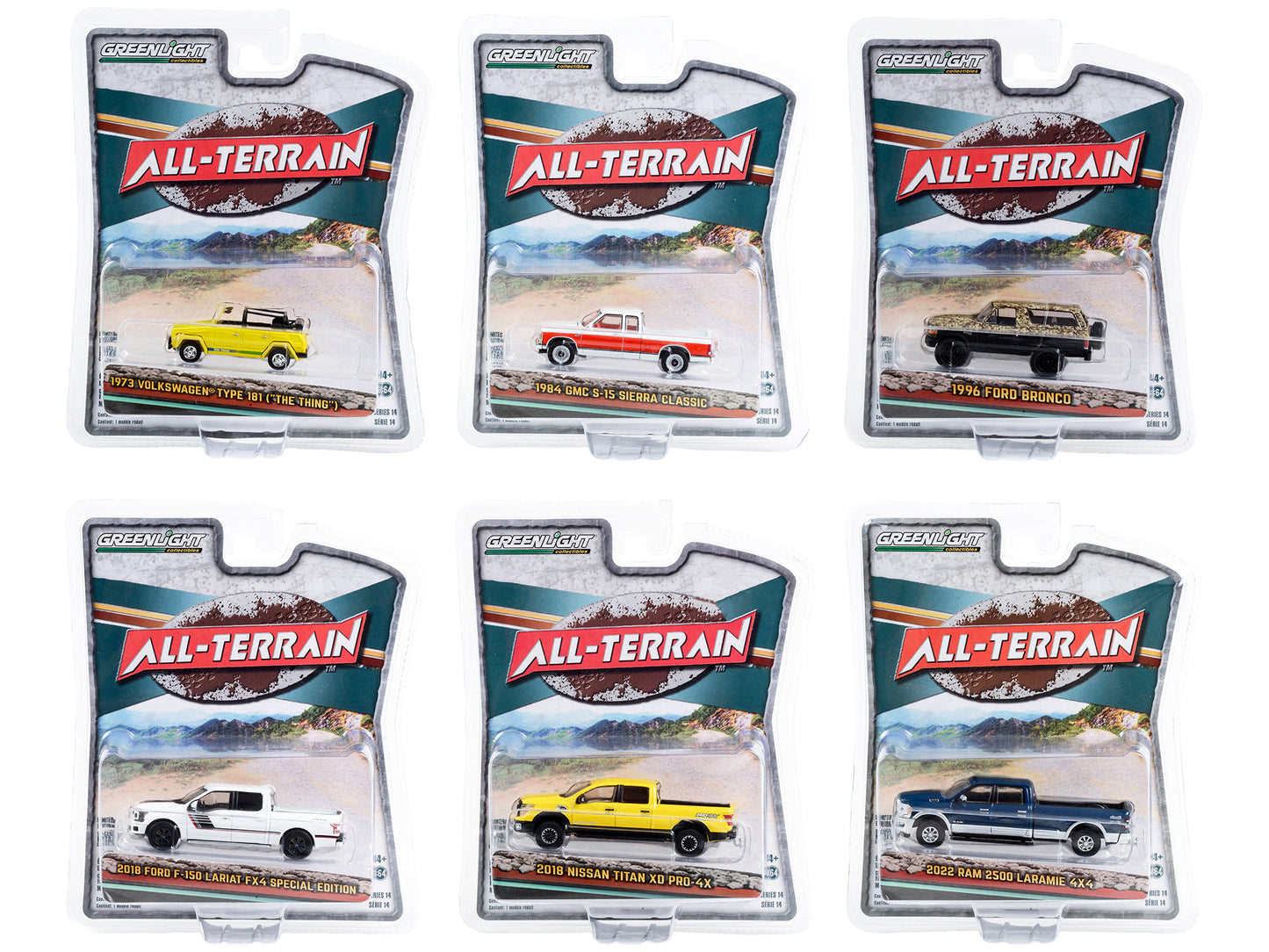 All Terrain Diecast Model Car/Truck Set