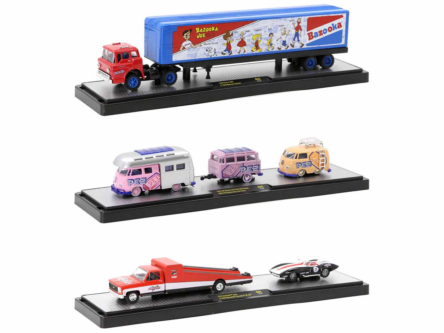 Auto Haulers 3 Piece set of Diecast Model Auto Transport/Car Hauler