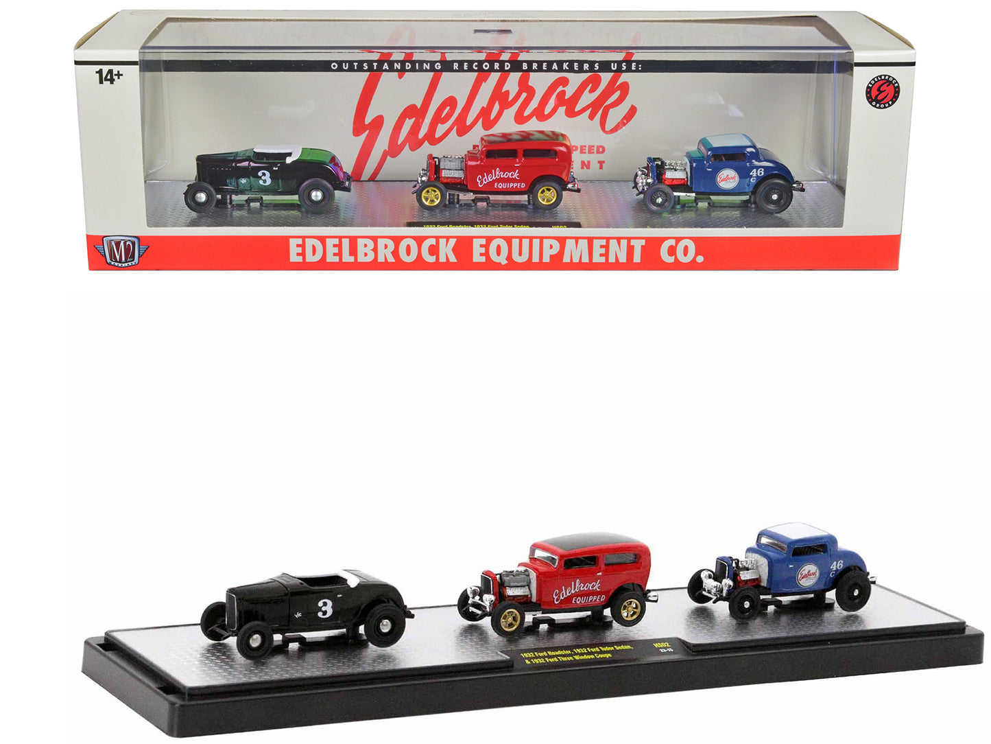 Edelbrock Equipment 3 piece Diecast Model Car/Truck Set