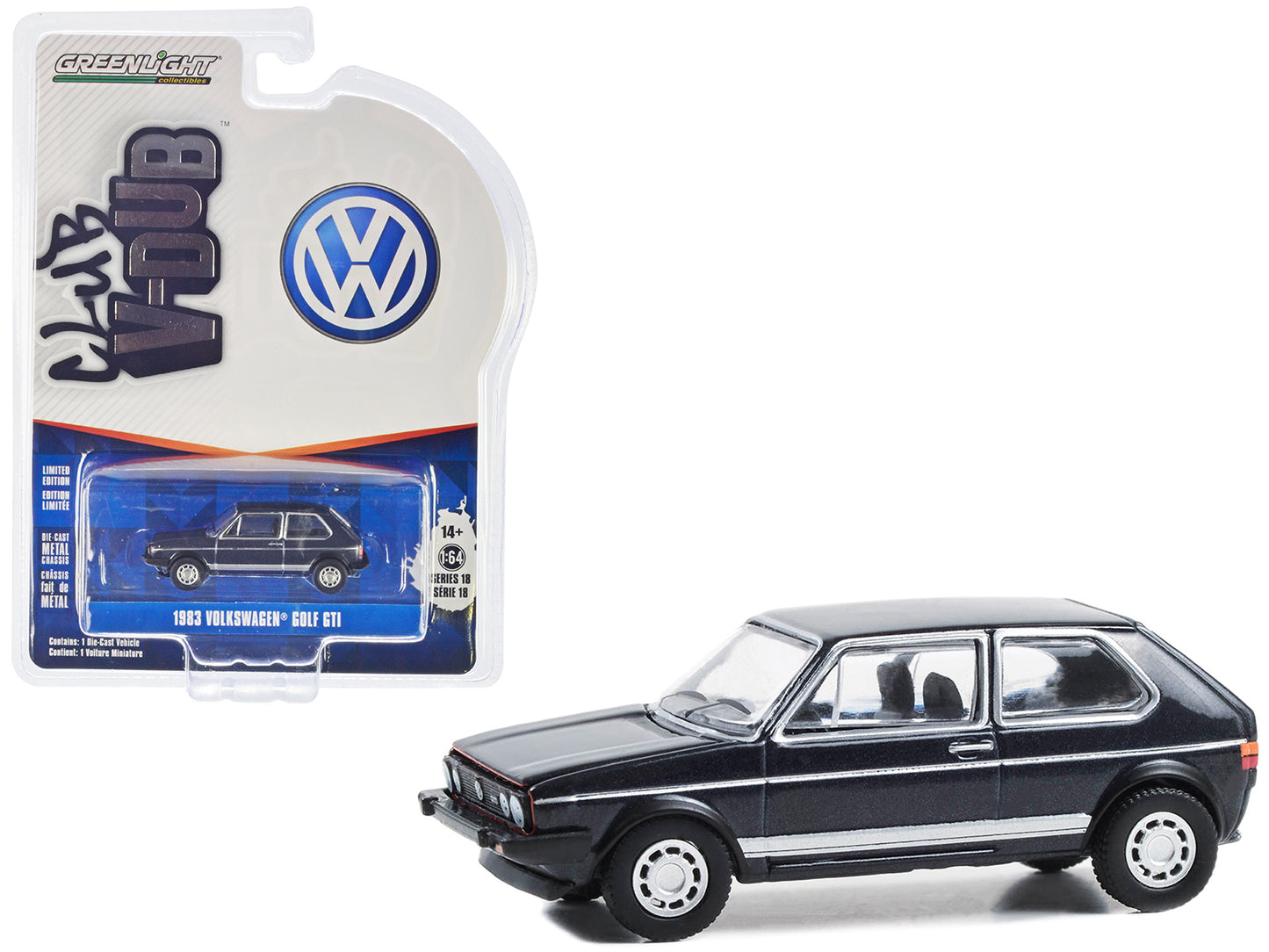 1983 Volkswagen Golf GTi Blue Diecast Model Car