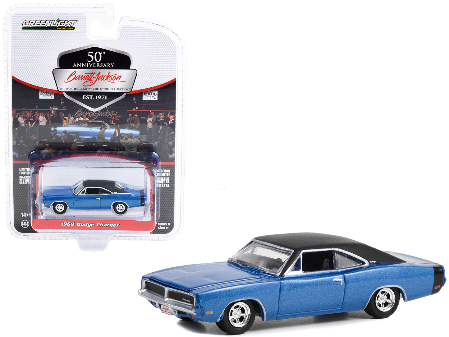 1969 Dodge Charger Blue Diecast Model Car