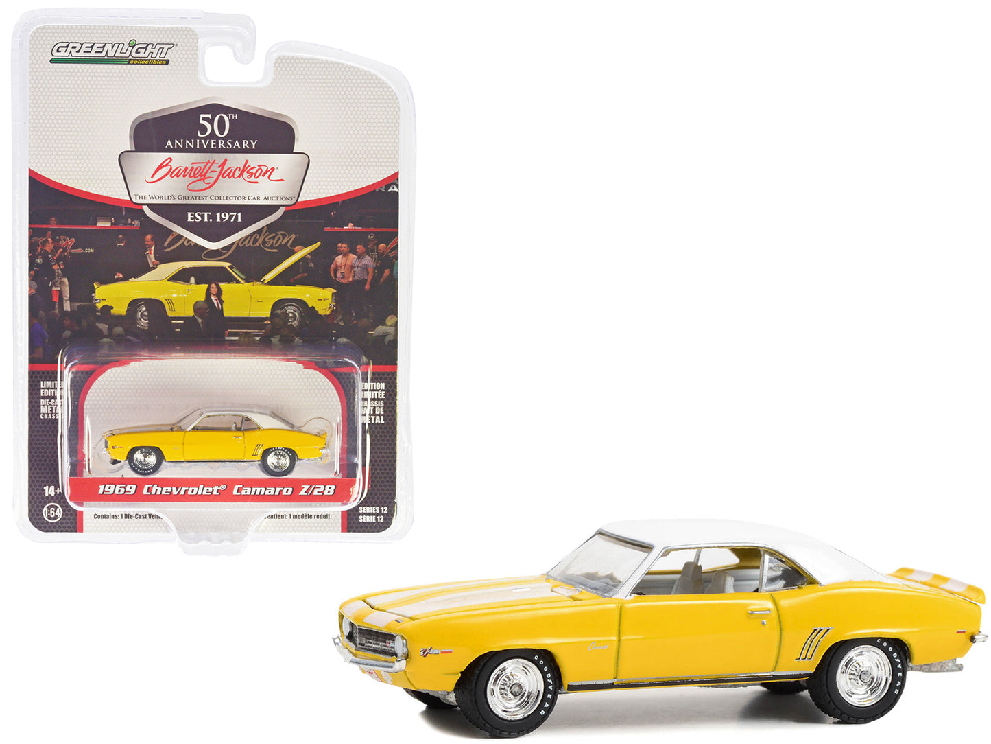 1969 Chevrolet Camaro Z Yellow Diecast Model Race Car