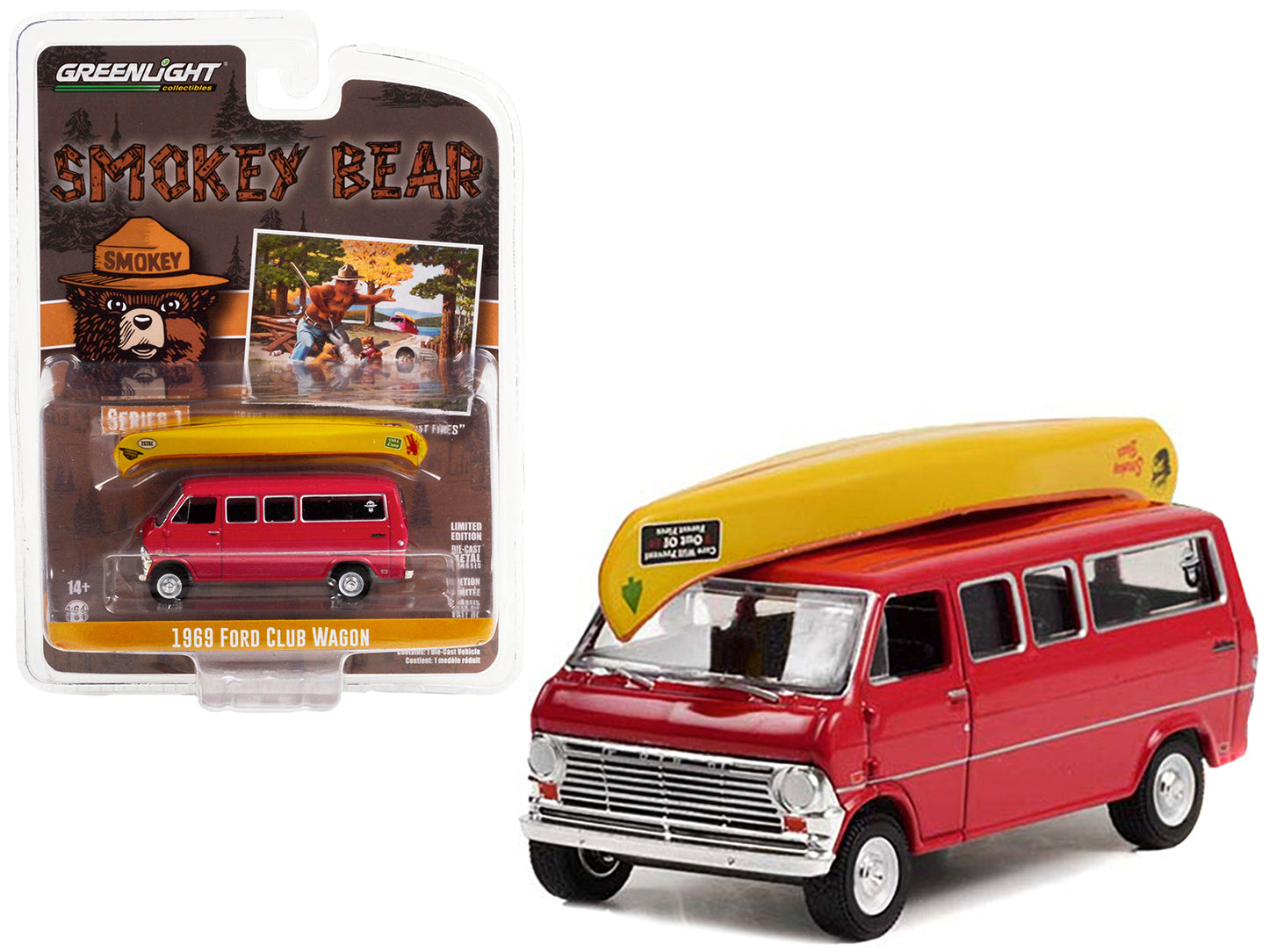 1969 Ford Club Wagon Red Diecast Model Van