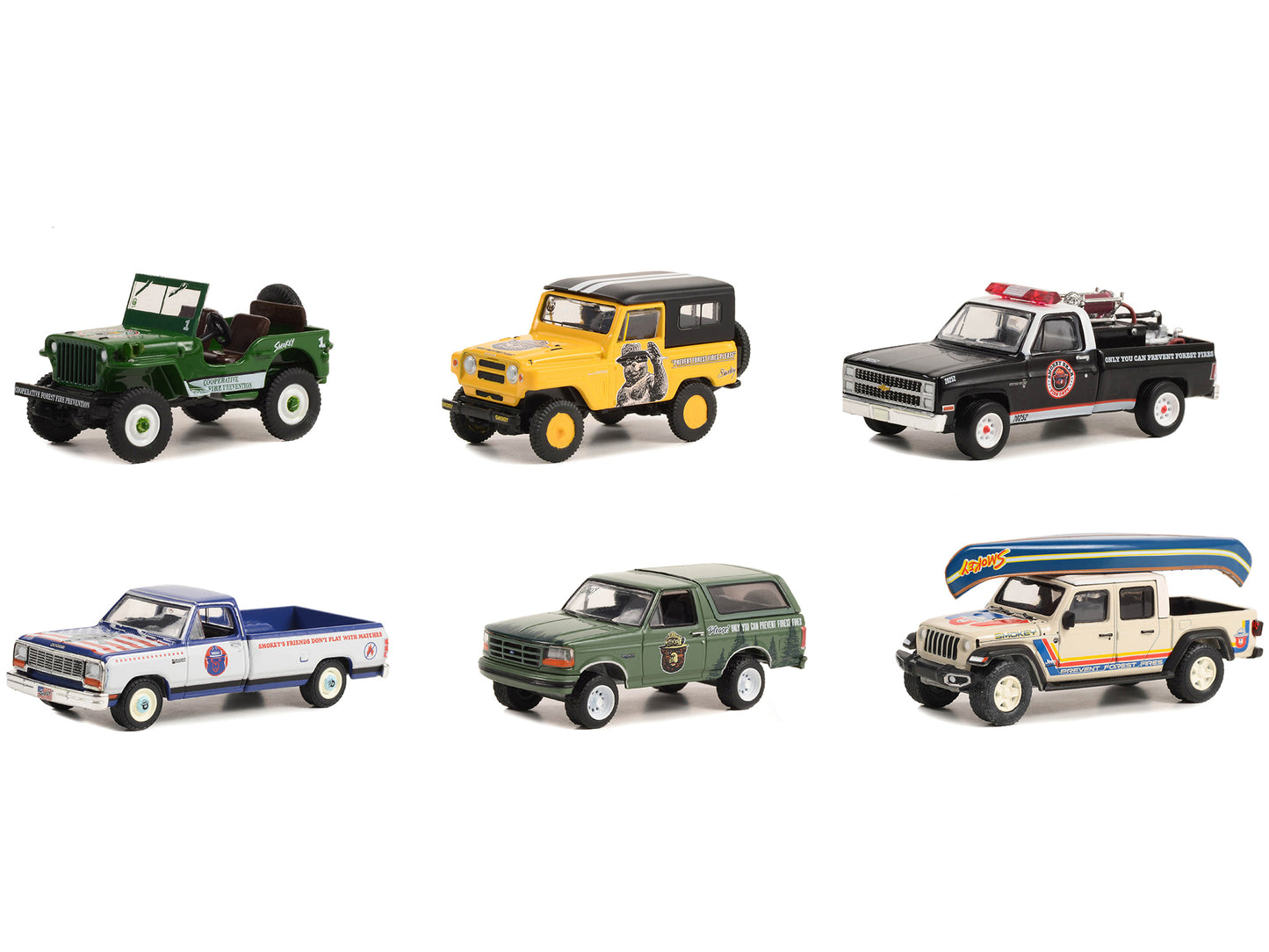 Smokey Bear Diecast Model Car/Truck Set
