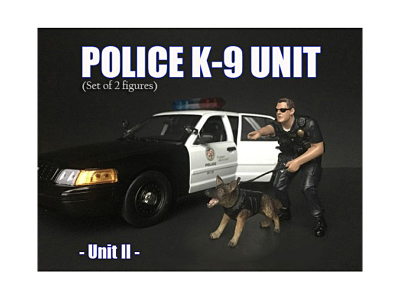 Model Police Officer Figure with Dog Law Enforcement