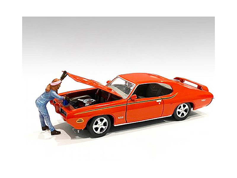 Retro Female Mechanic II Model Auto Mechanic Figure Automotive Repair